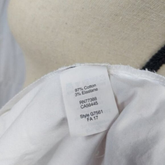 J. Crew White Double Ruffle Sleeve Keyhole Top 00 - Picture 6 of 7